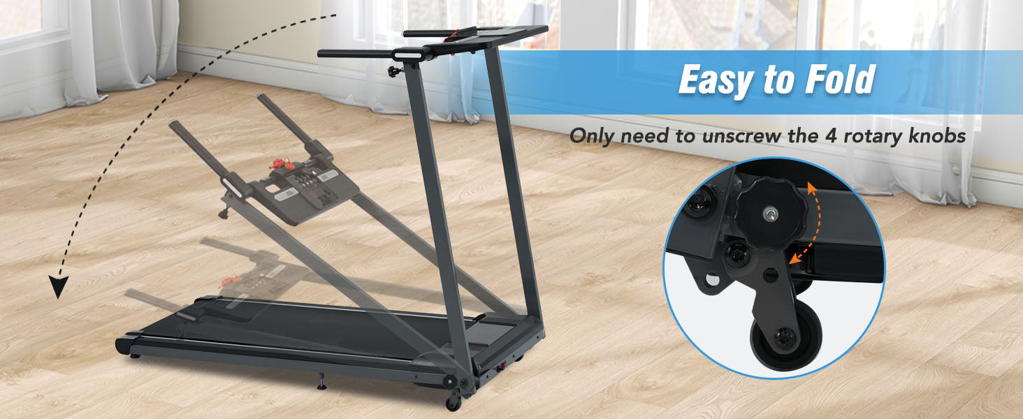 Folding Walking Pad Treadmill with Incline Bluetooth Speaker