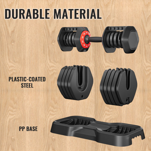 10-in-1 Adjustable Dumbbell Set with Rotating Handle