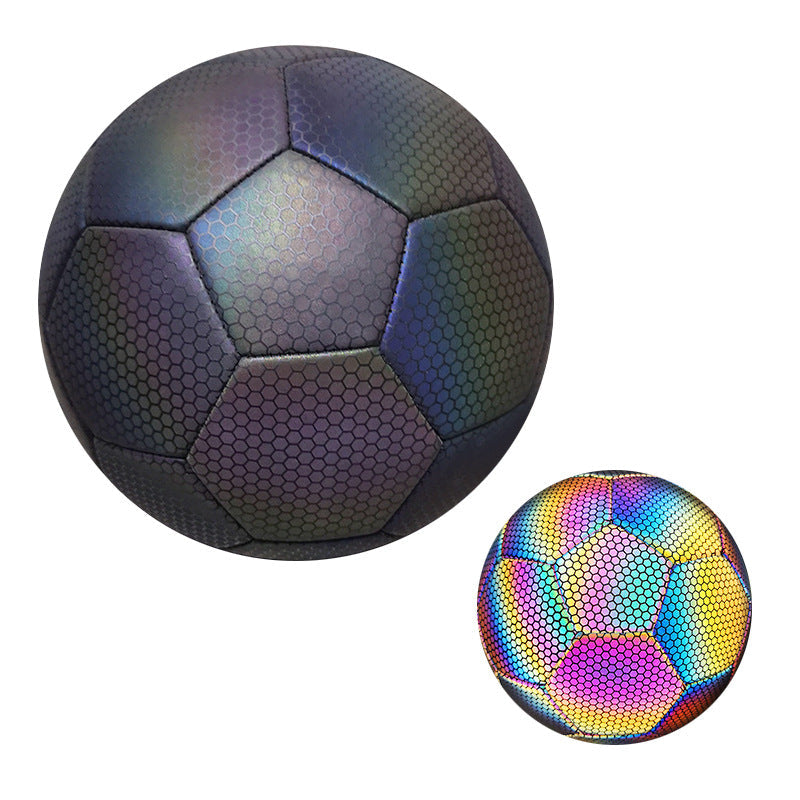 PU Reflective #5 Football Match Training Ball Durable