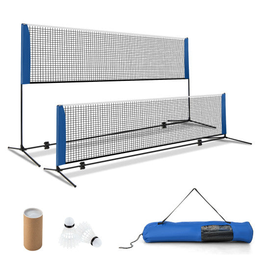 Adjustable Badminton Net Stand with Portable Carry Bag