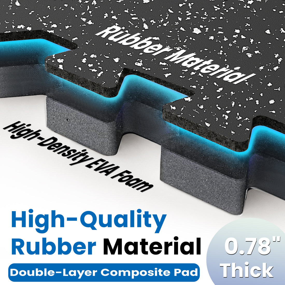 0.79 Inch Thick Gym Floor Mats, 12 Tiles