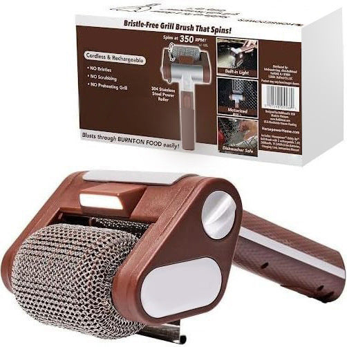 New Stainless Steel Roller With LED Lights For Removing Burnt Food Brushless Barbecue Grill