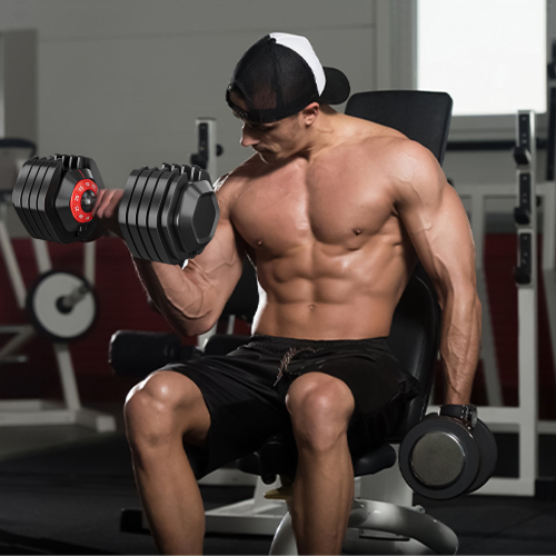 10-in-1 Adjustable Dumbbell Set with Rotating Handle