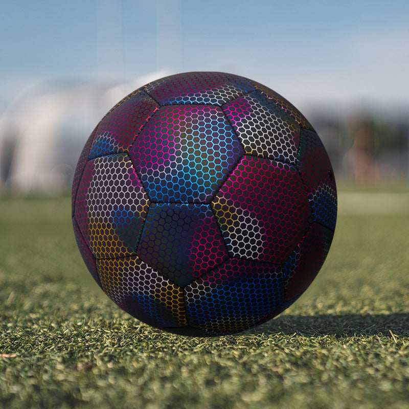PU Reflective #5 Football Match Training Ball Durable