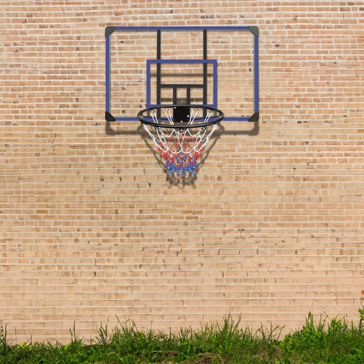 Wall Mounted Basketball Hoop with Shatterproof Backboard