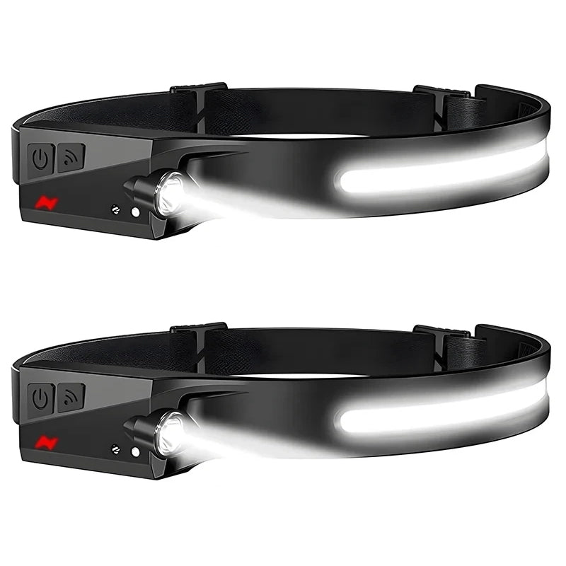 USB Rechargeable LED Headlamp Waterproof Motion Sensor Light