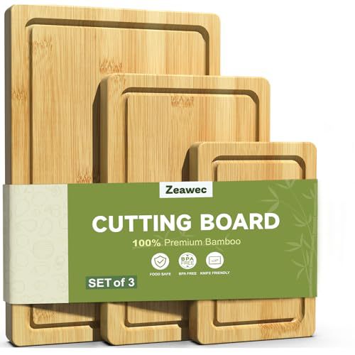 Kitchen Three-piece Bamboo Cutting Board Set