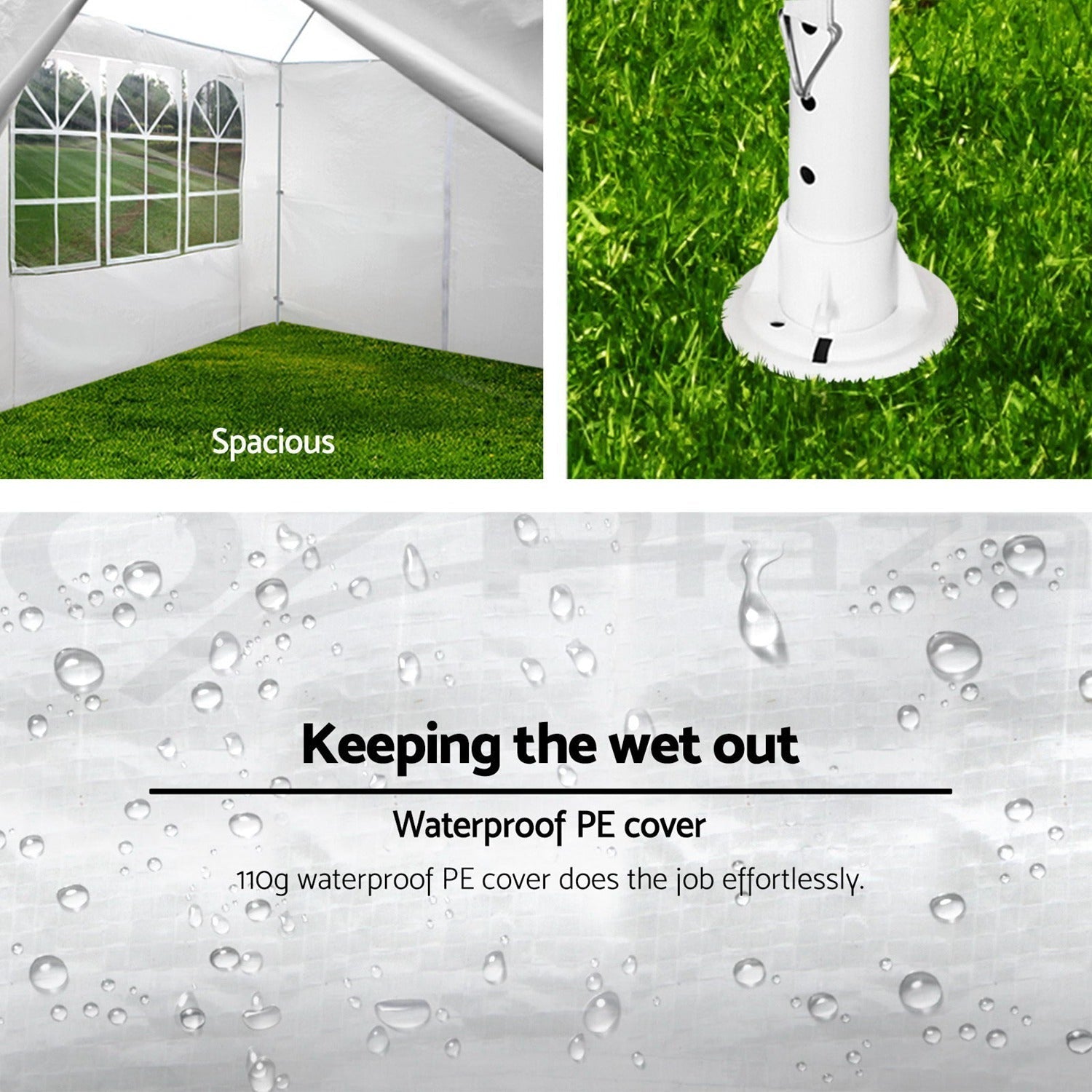 Outdoor Canopy Tent 30'L × 10'W with Removable Sidewalls