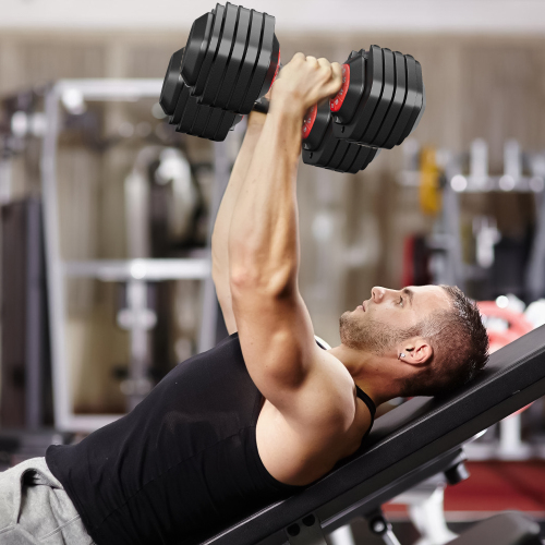 10-in-1 Adjustable Dumbbell Set with Rotating Handle