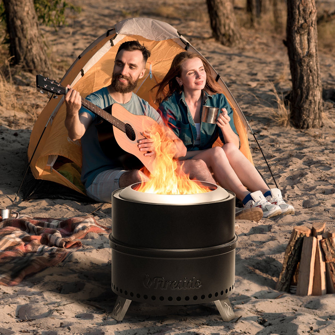 Pluto R19-PG Smokeless Outdoor Fire Pit -  Painted Black