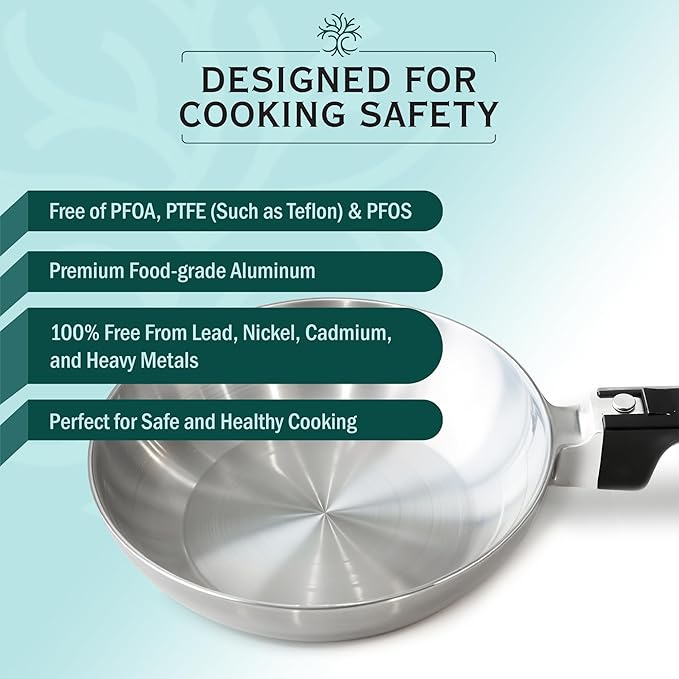10-Inch Chef Skillet – Quick & Even Heat Distribution – Lightweight Cast Aluminum Frying Pan