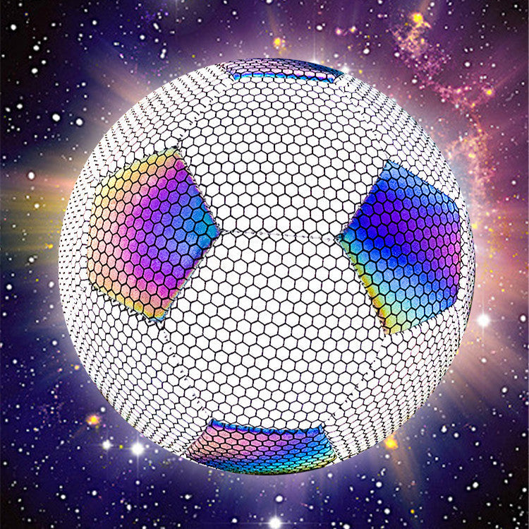 PU Reflective #5 Football Match Training Ball Durable