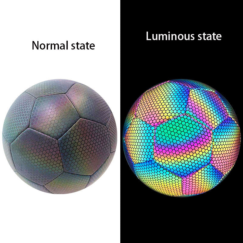 PU Reflective #5 Football Match Training Ball Durable