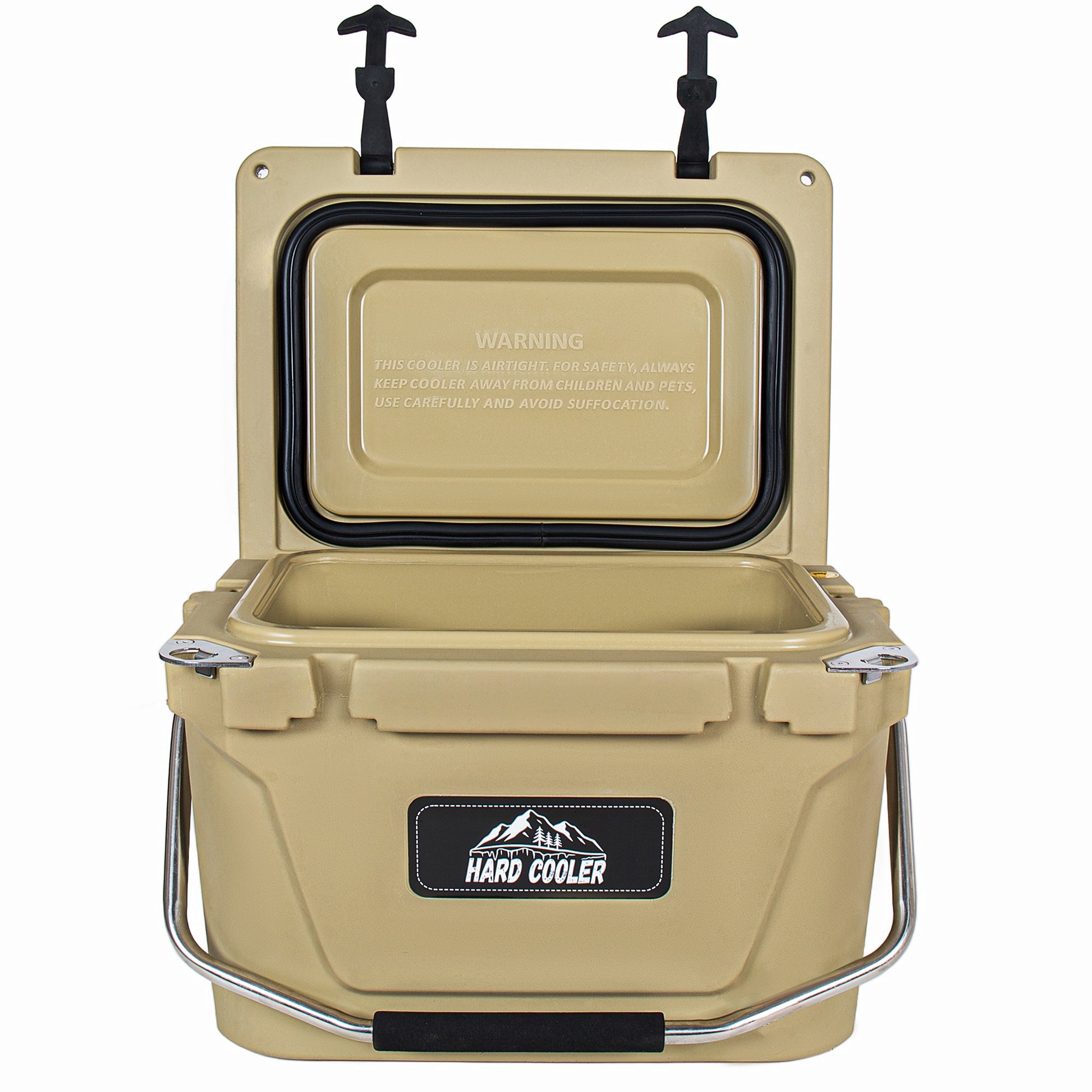 20 Quart Khaki Cooler, Ultra-Tough Hard Shell Ice Chest