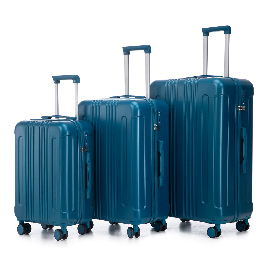 3-Piece ABS Spinner Wheel Luggage Set in Dark Blue
