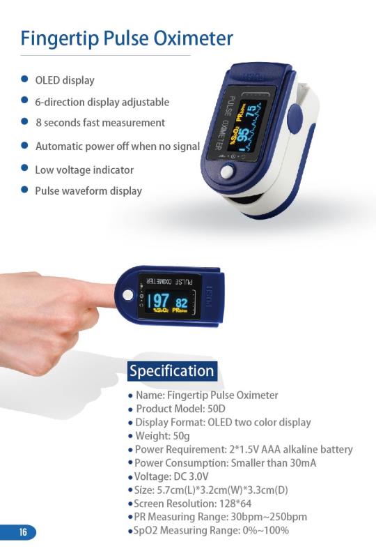 Portable Pulse Oximeter SPO2 PR Blood Oxygen Monitor