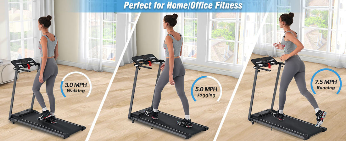 Folding Walking Pad Treadmill with Incline Bluetooth Speaker