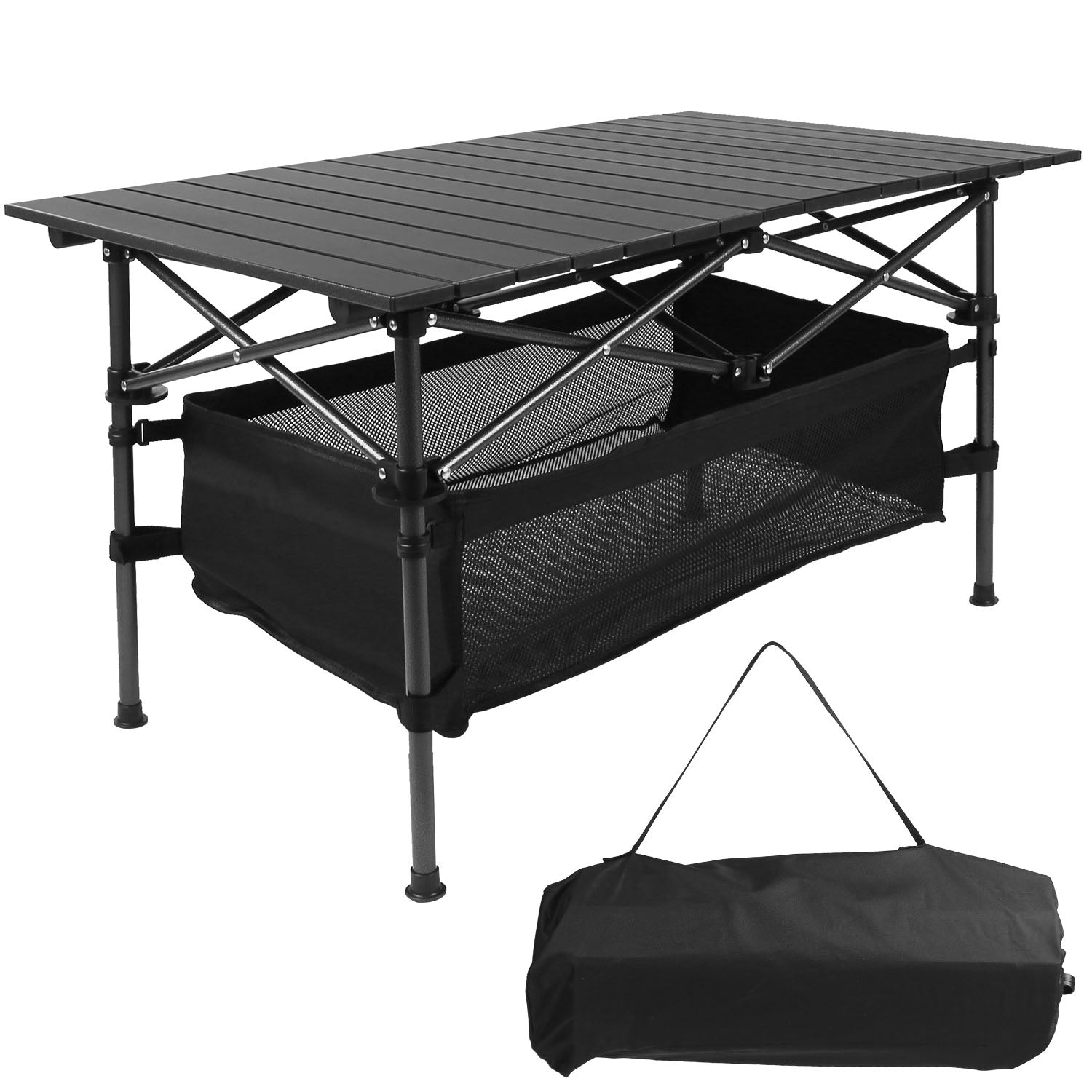 Portable Folding Aluminum Camping Table with Carrying Bag