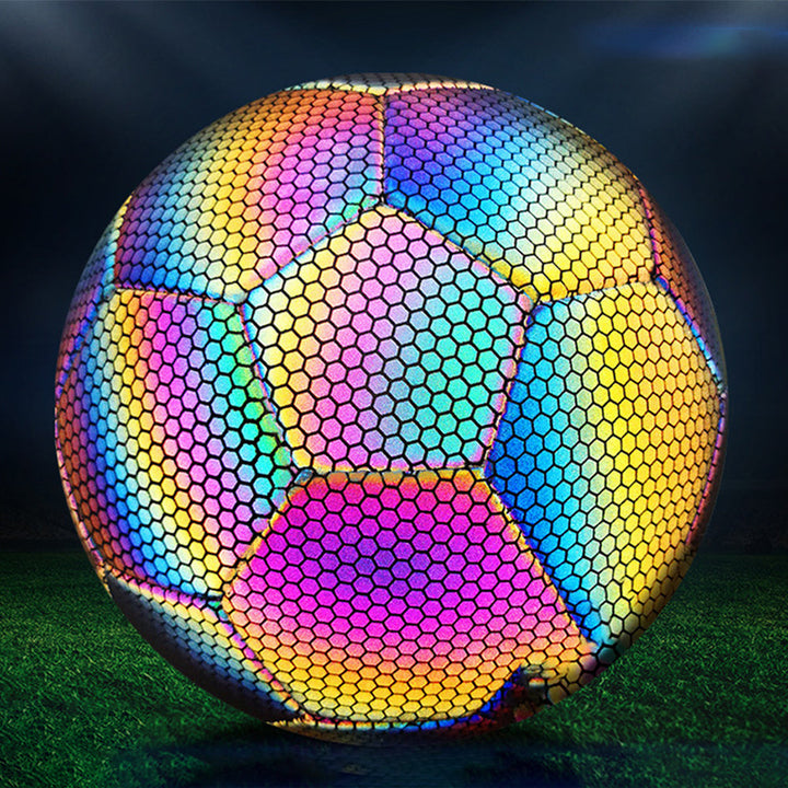 PU Reflective #5 Football Match Training Ball Durable