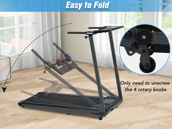 Folding Walking Pad Treadmill with Incline Bluetooth Speaker