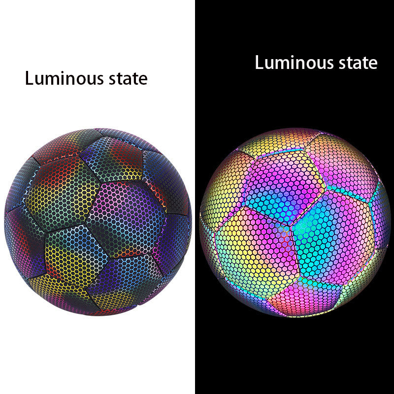 PU Reflective #5 Football Match Training Ball Durable