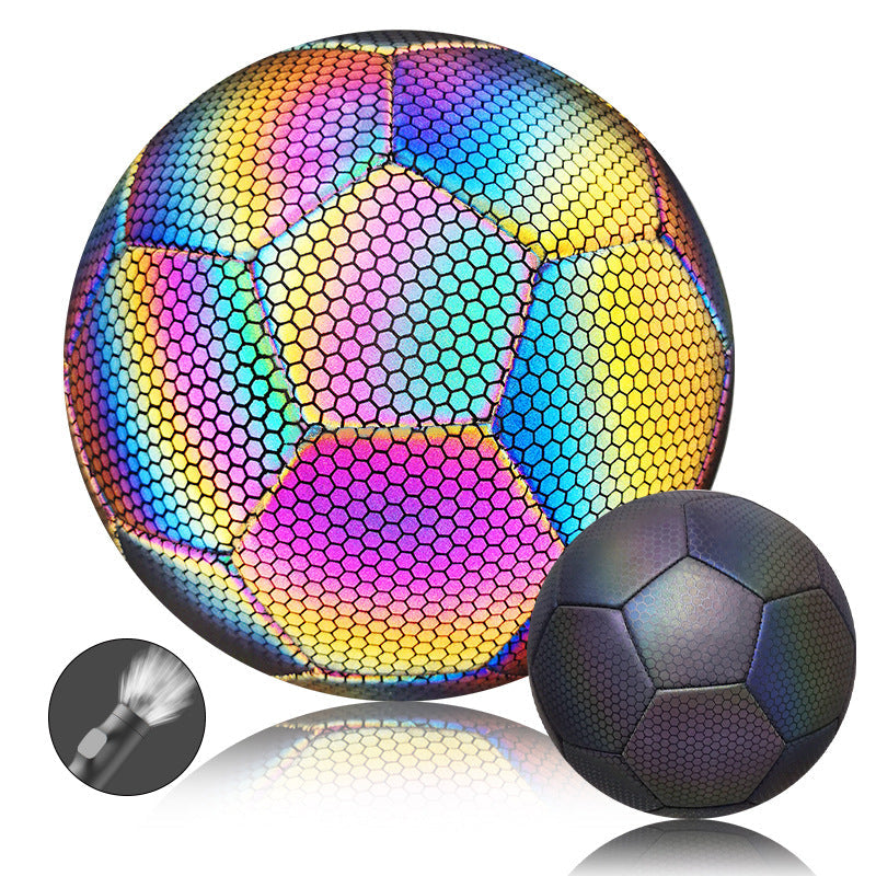 PU Reflective #5 Football Match Training Ball Durable