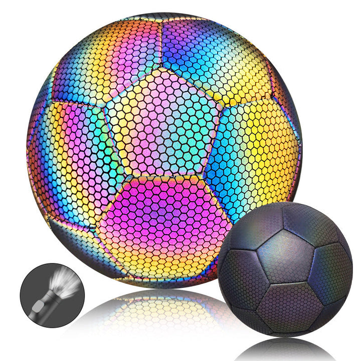 PU Reflective #5 Football Match Training Ball Durable