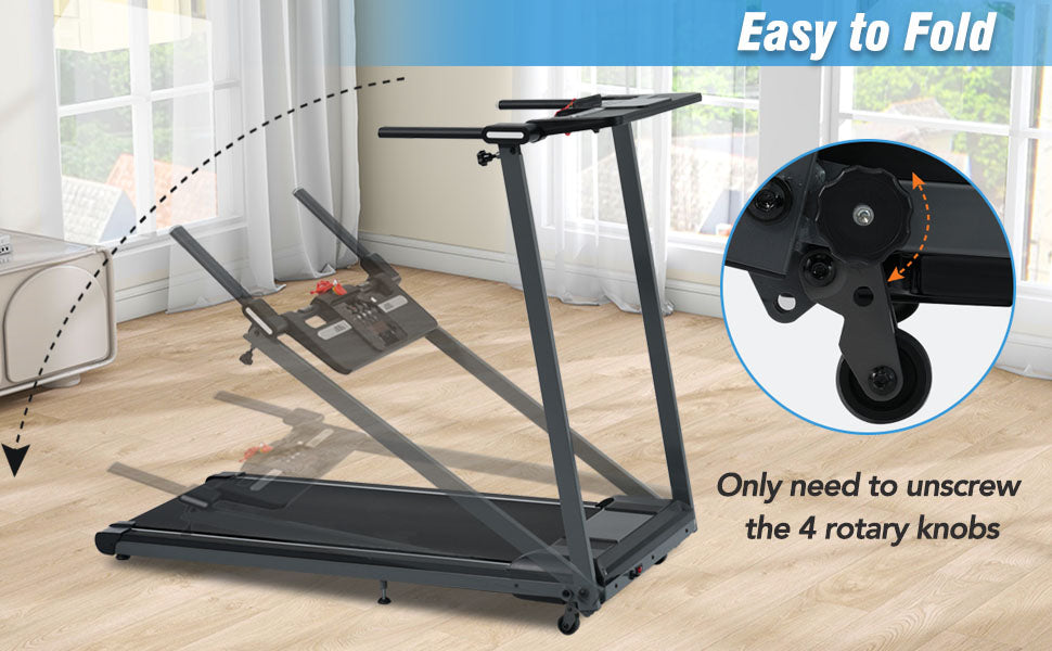Folding Walking Pad Treadmill with Incline Bluetooth Speaker
