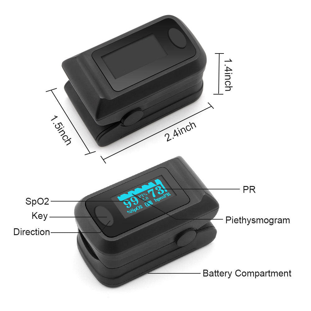 Fingertip Pulse Oximeter Blood Oxygen Level Monitor