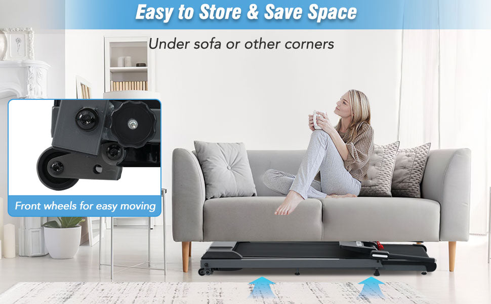 Folding Walking Pad Treadmill with Incline Bluetooth Speaker