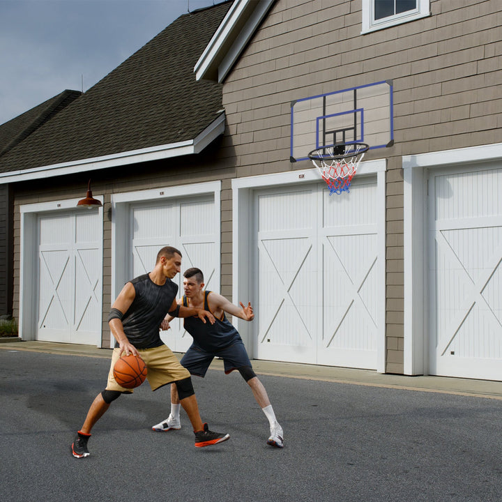 Wall Mounted Basketball Hoop with Shatterproof Backboard
