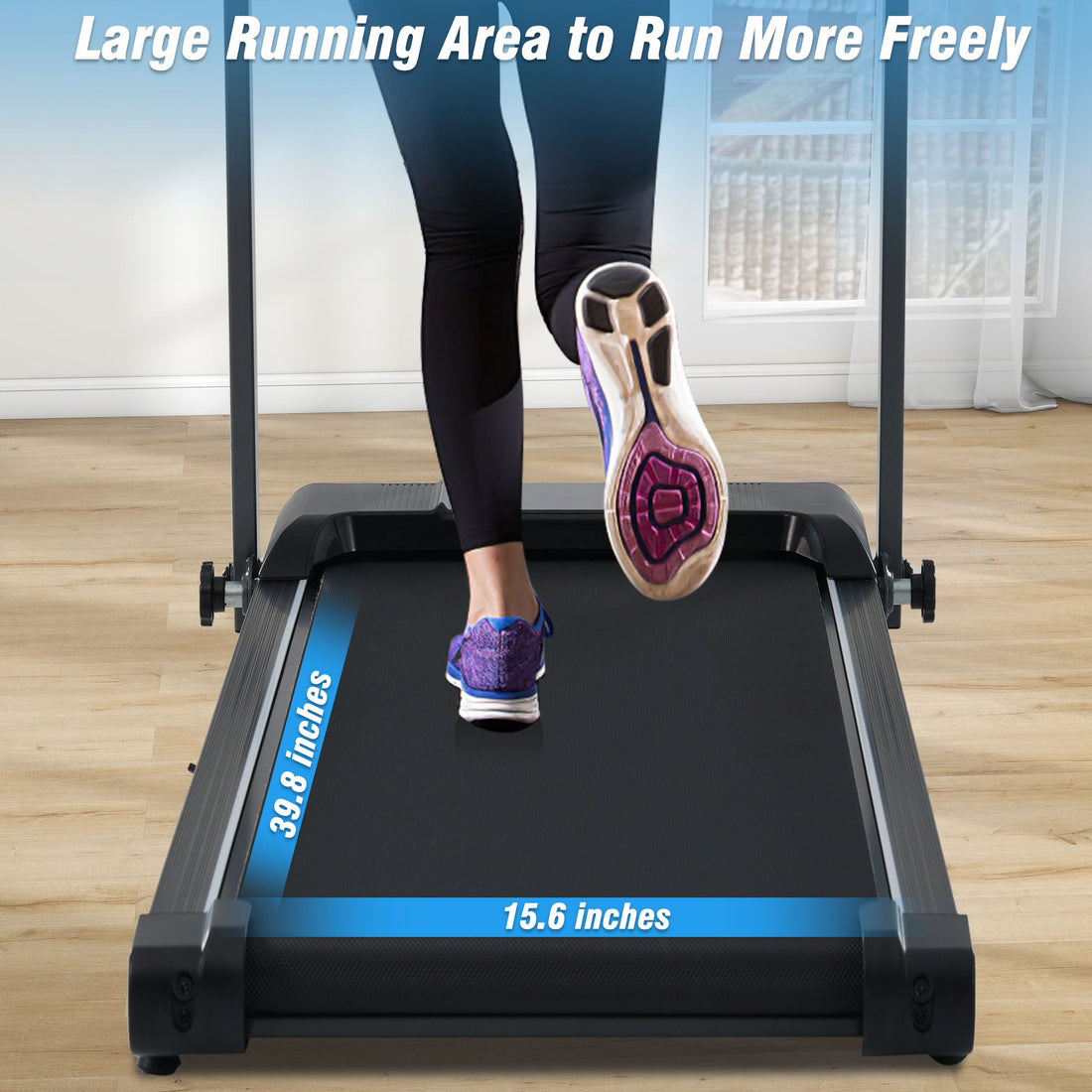 Folding Walking Pad Treadmill with Incline Bluetooth Speaker