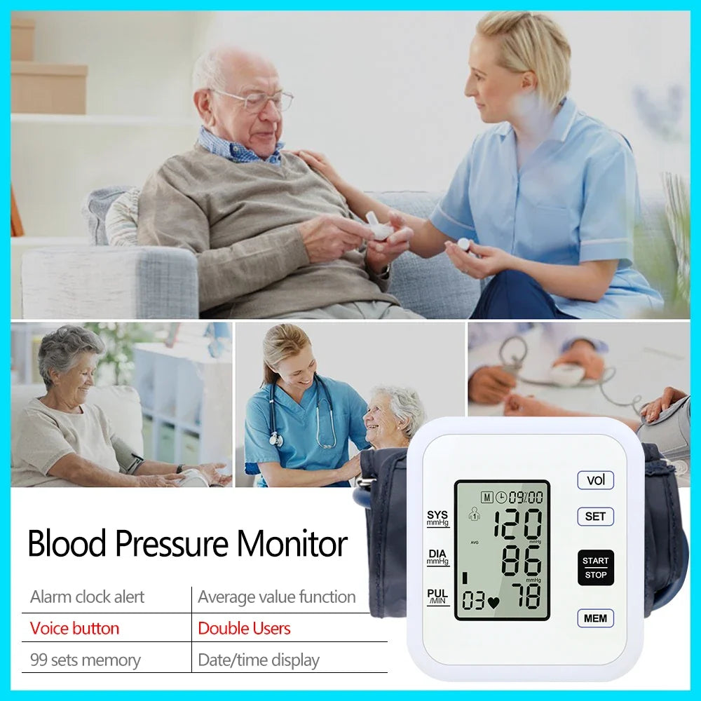 Digital Arm Blood Pressure Monitor Heart Rate Meter