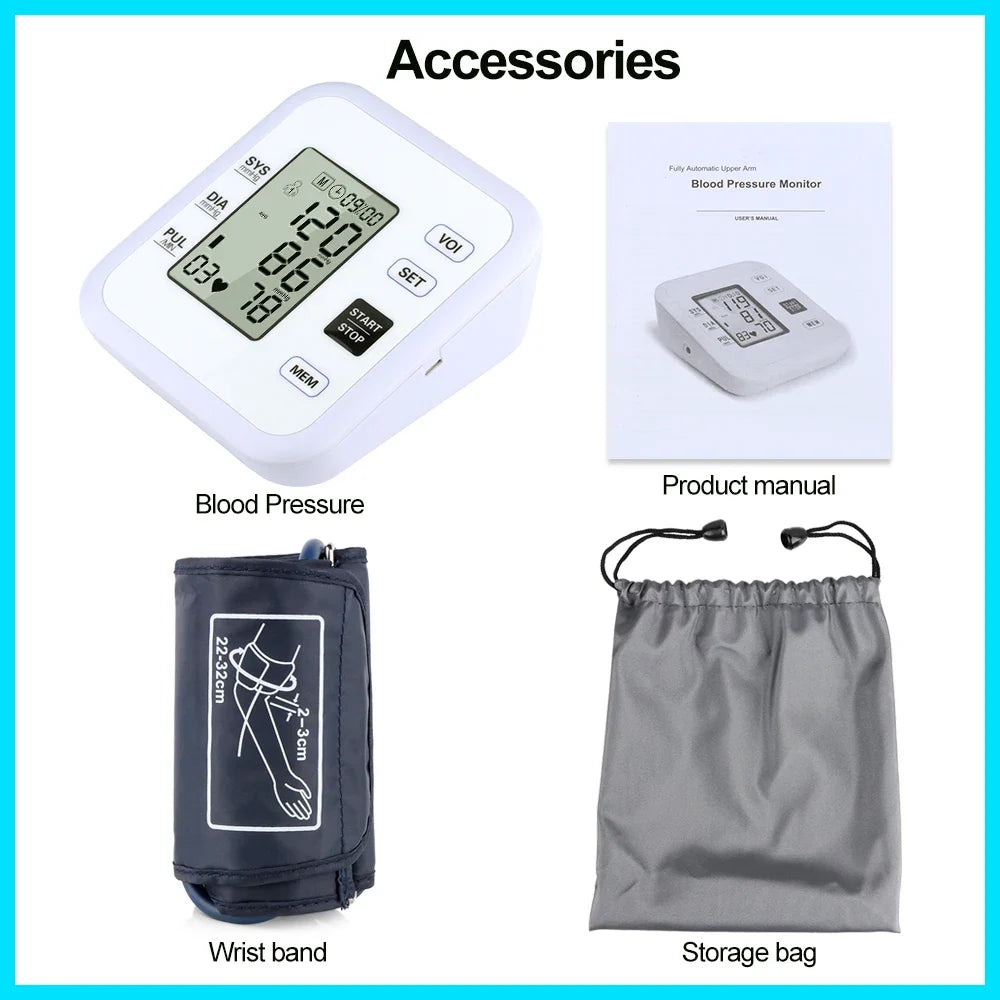 Digital Arm Blood Pressure Monitor Heart Rate Meter