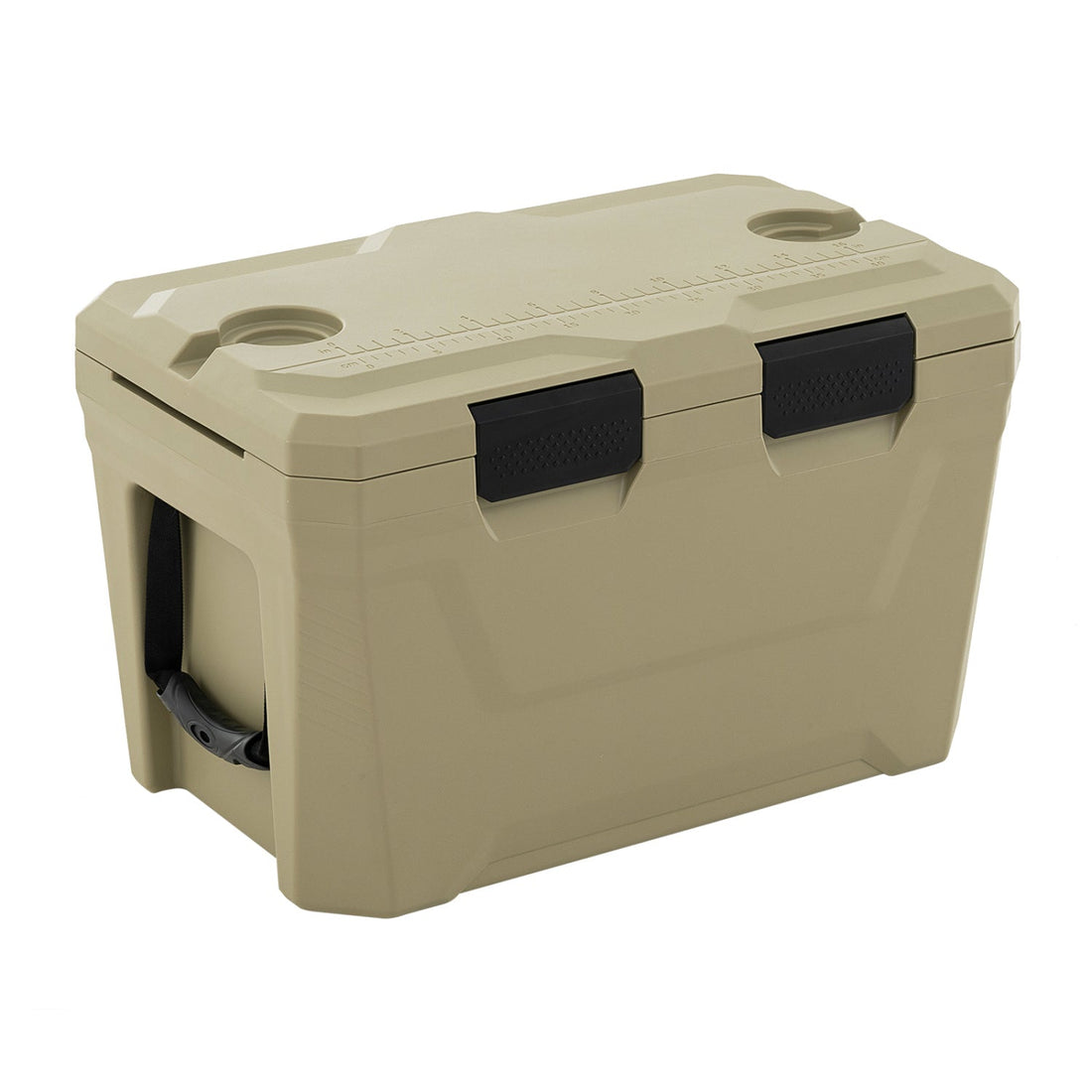 Insulated Portable Cooler Hard Shell Ice Chest with 2 Cup Holders Bottle Opener and Drain Plug