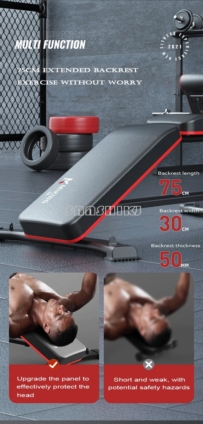 Multi-Function Weightlifting Bench for Home Fitness Training