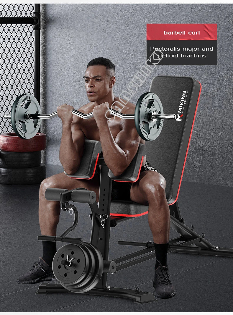 Multi-Function Weightlifting Bench for Home Fitness Training