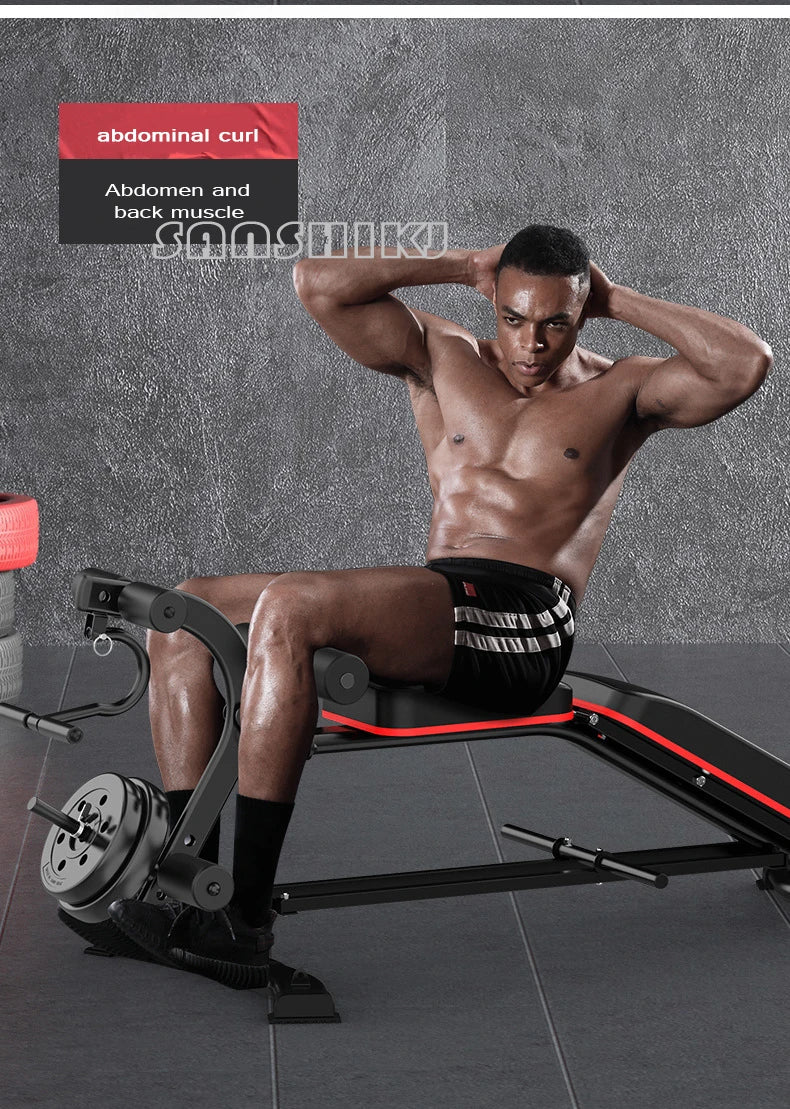 Multi-Function Weightlifting Bench for Home Fitness Training