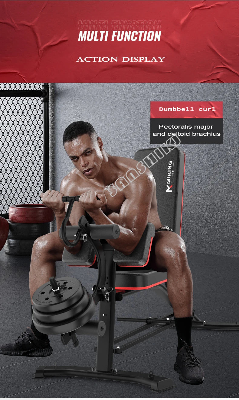 Multi-Function Weightlifting Bench for Home Fitness Training