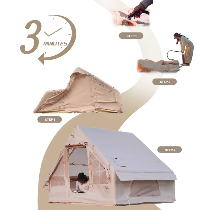Pakicetus Inflatable Camping Tent Quick Setup Air Frame Shelter