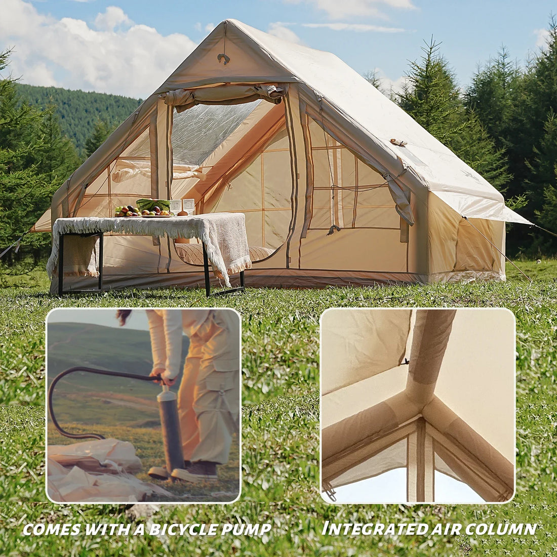 Pakicetus Inflatable Camping Tent Quick Setup Air Frame Shelter