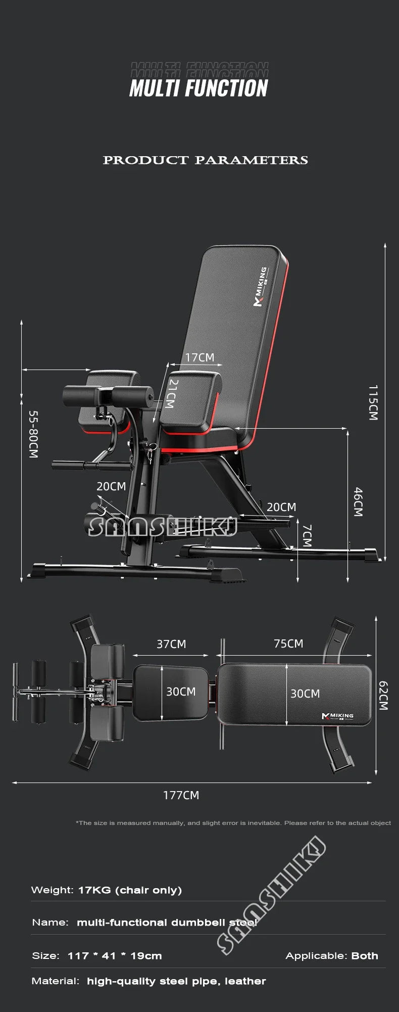 Multi-Function Weightlifting Bench for Home Fitness Training