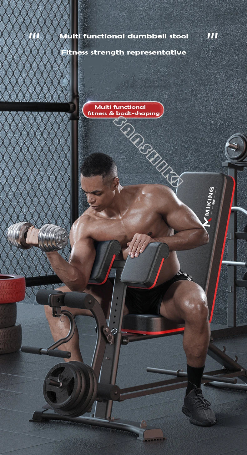 Multi-Function Weightlifting Bench for Home Fitness Training