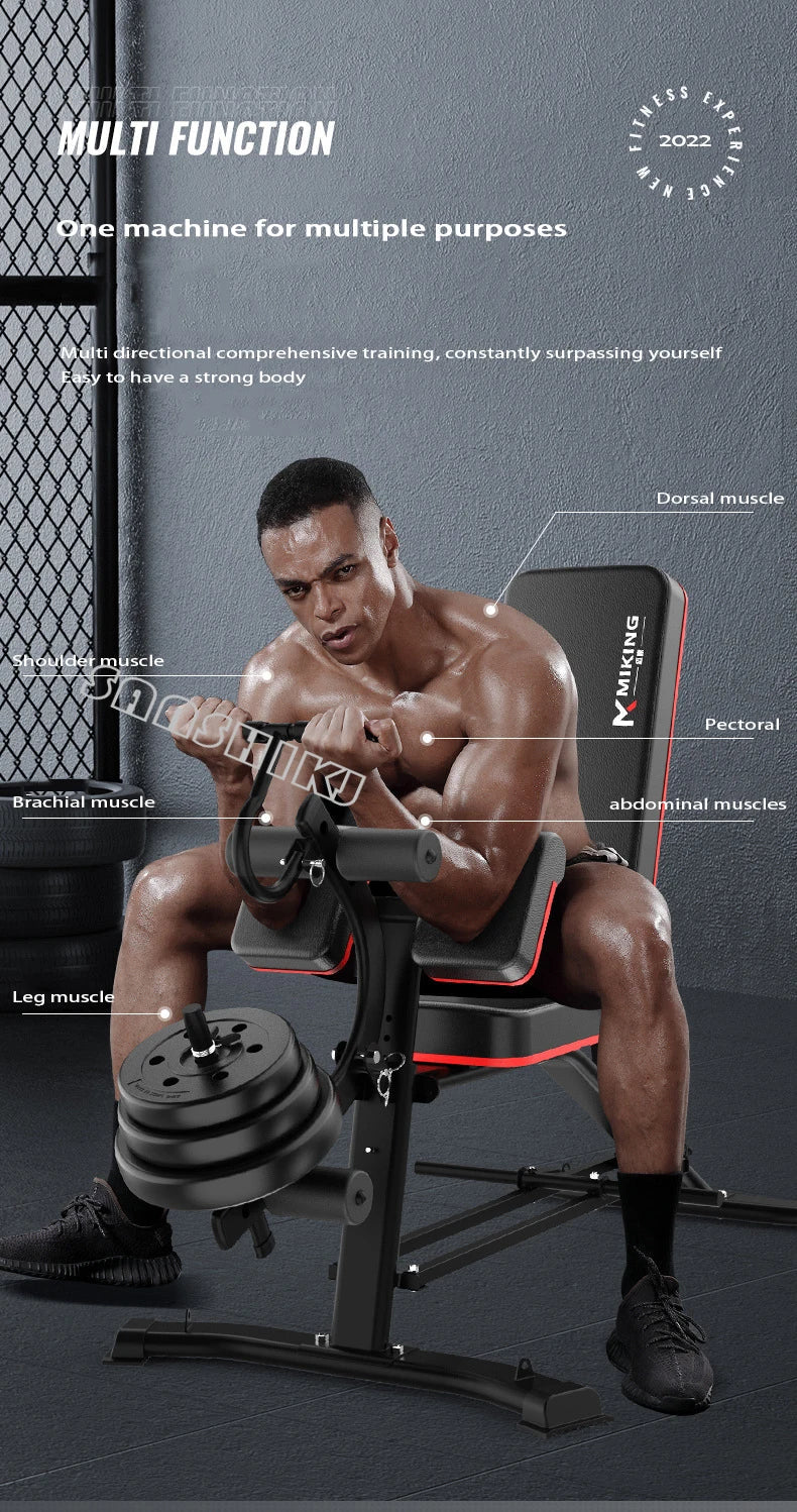 Multi-Function Weightlifting Bench for Home Fitness Training