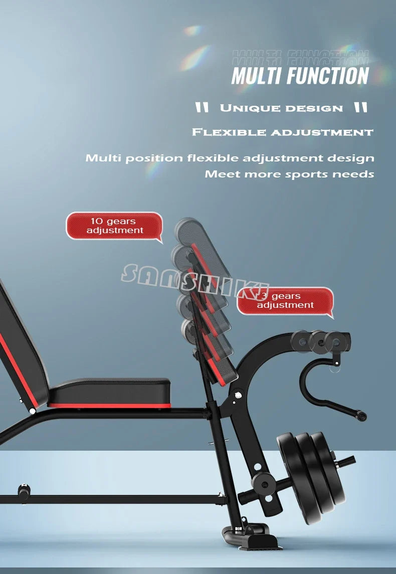 Multi-Function Weightlifting Bench for Home Fitness Training