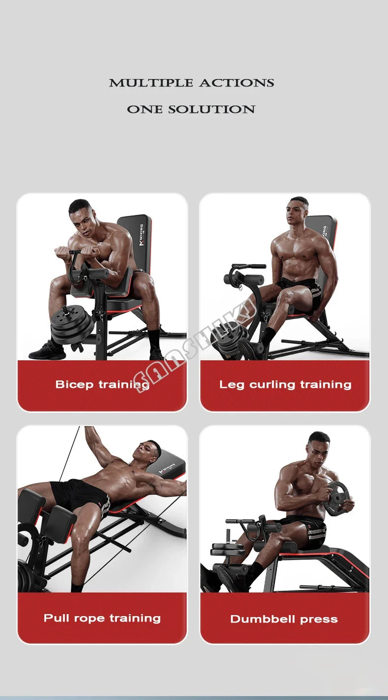 Multi-Function Weightlifting Bench for Home Fitness Training