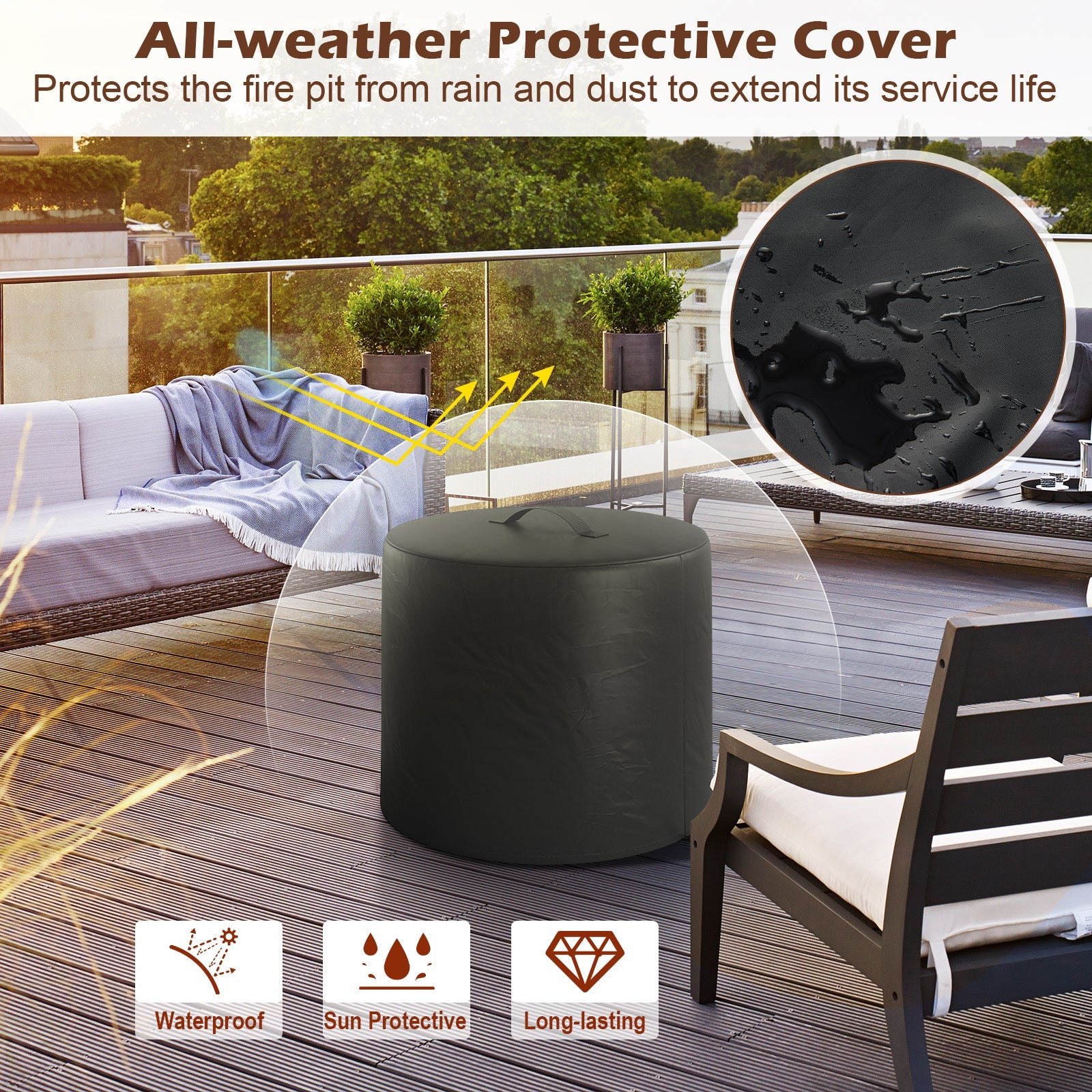 Smokeless Stainless Steel Fire Pit with Ash Pan for Yard Camping-Silver