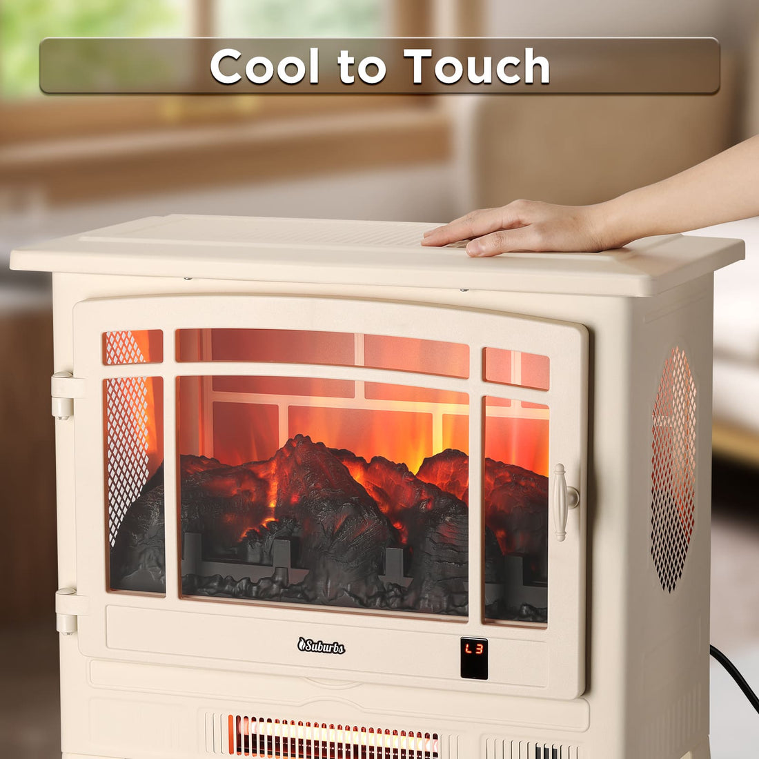 Suburbs TS25 Smart Electric Fireplace Stove Heater, WiFi Enabled