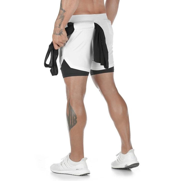 Men's Camo 2-in-1 Quick Dry Running Gym Shorts