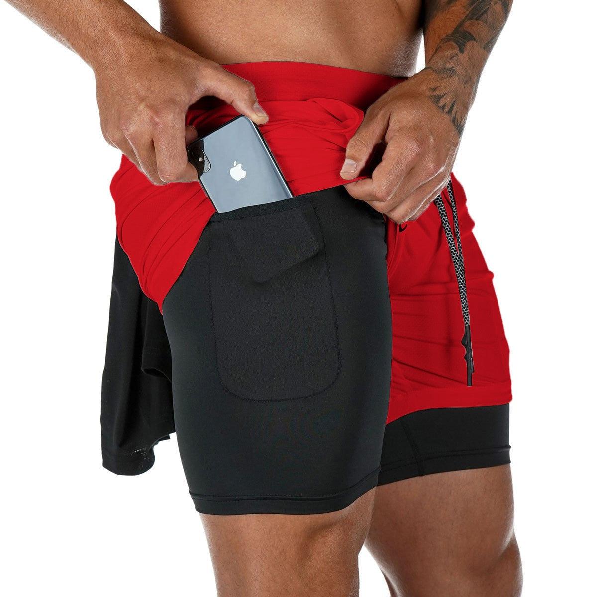 Men's Camo 2-in-1 Quick Dry Running Gym Shorts